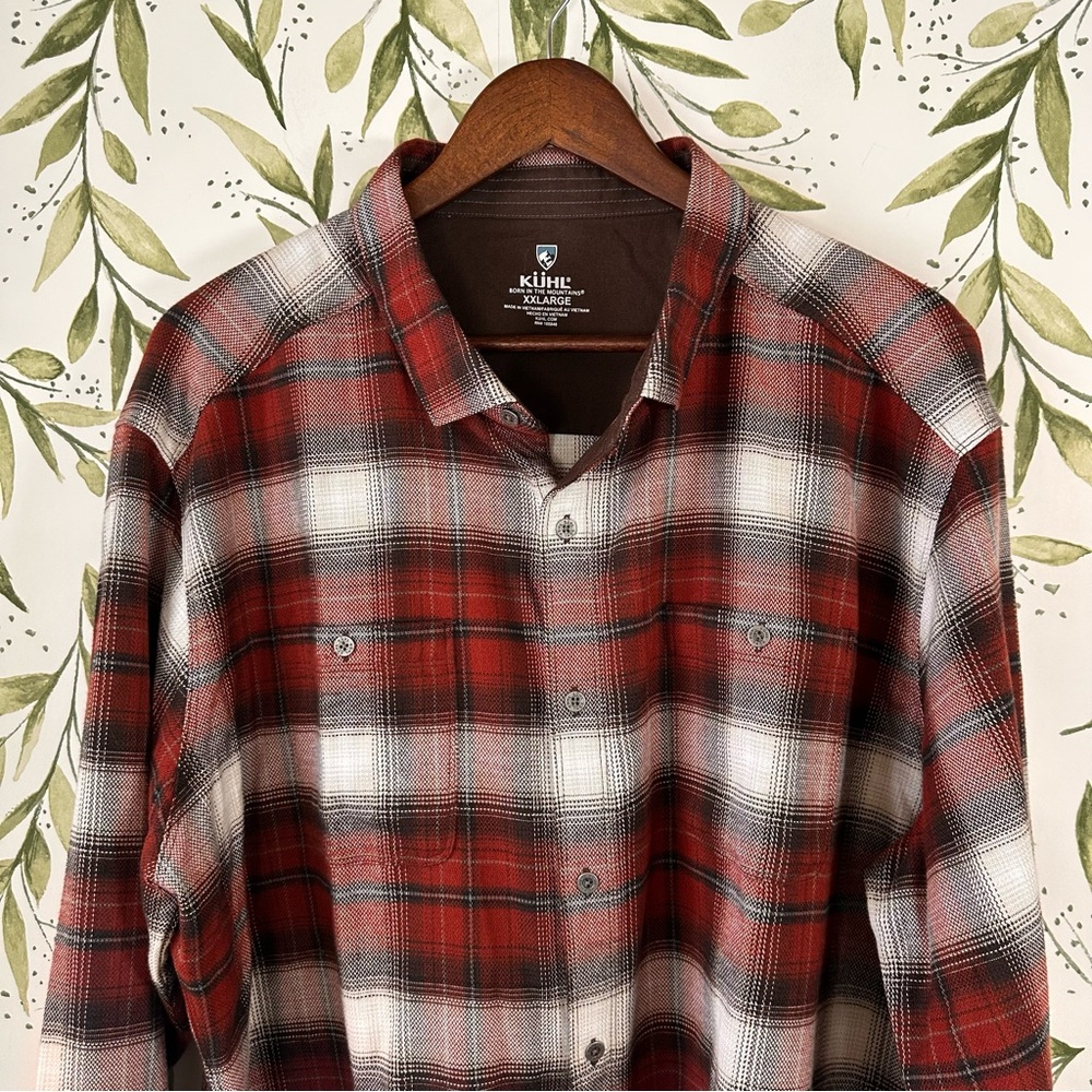 SOLD Kuhl Law Flannel Button Down. XXL. Red/White Plaid. - Picture 3 of 11